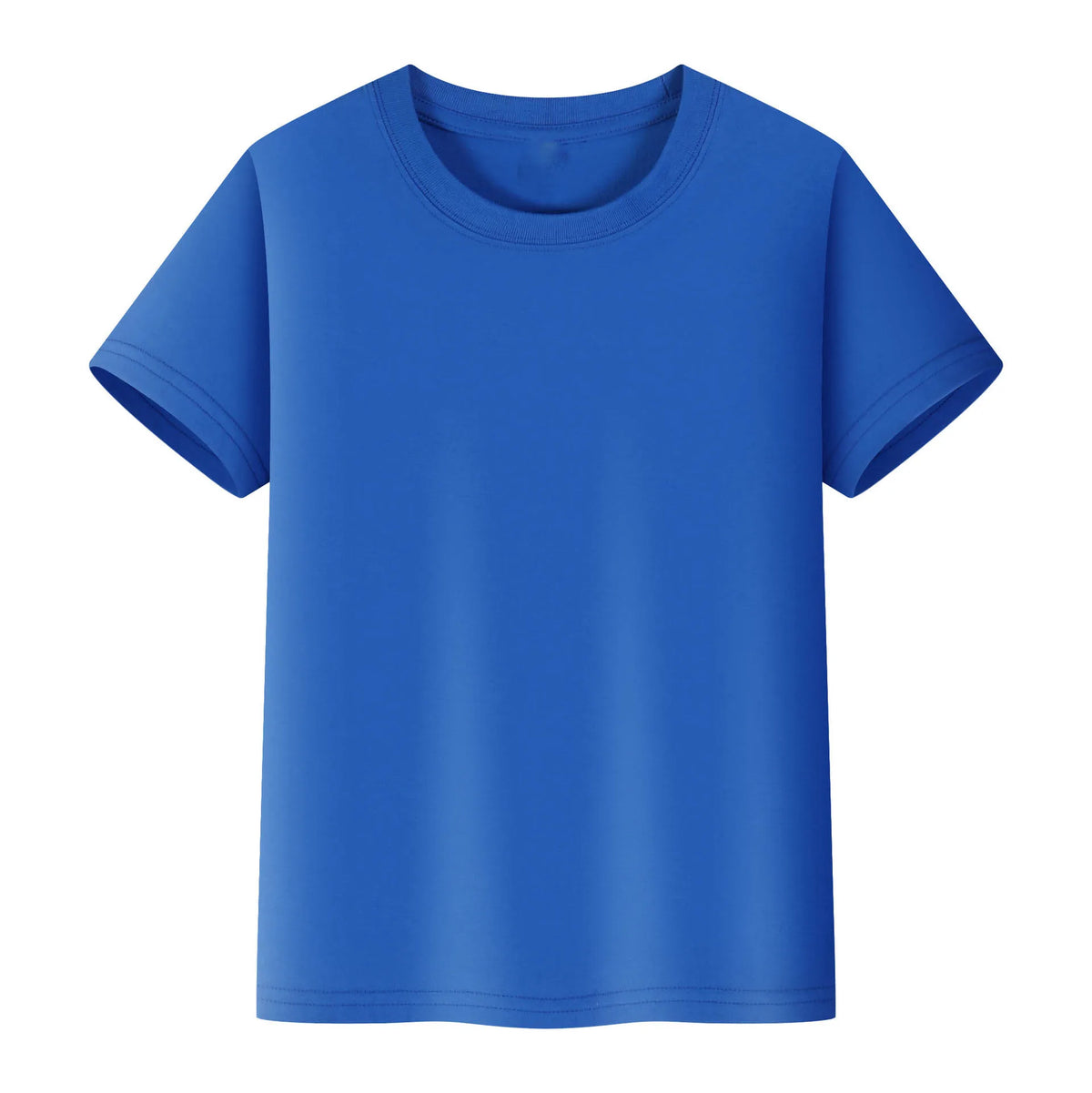 A royal blue short-sleeved t-shirt for kids made of soft cotton.