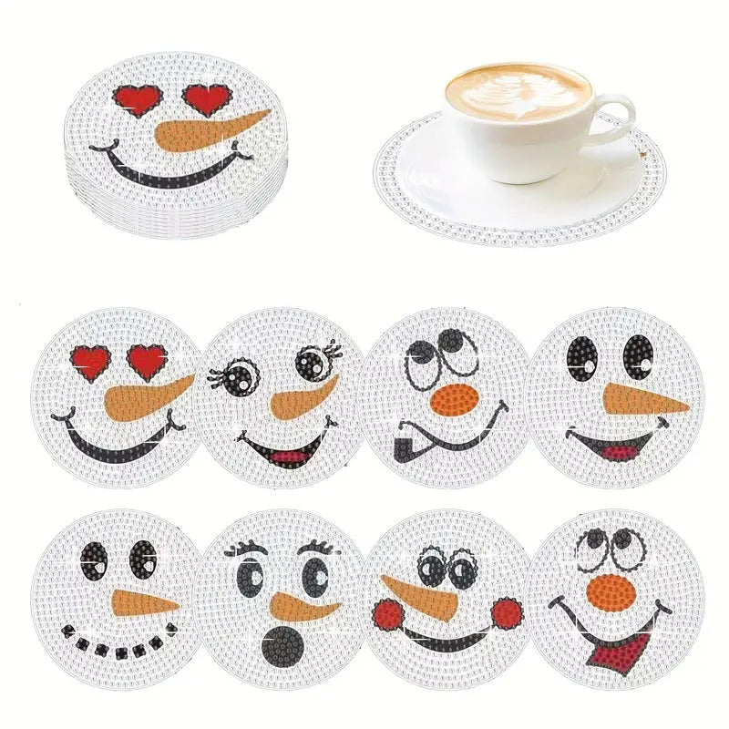 DIY Diamond Art Coaster Set for Christmas & More