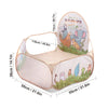 A pink foldable pop-up play tent featuring wildlife illustrations like a bear and a bird.