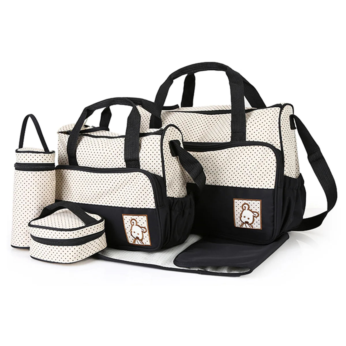 Multifunctional Crossbody Diaper Bag with Five-Piece Set