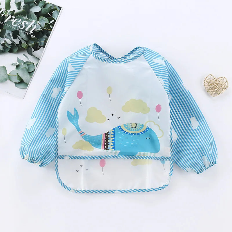 Waterproof Long Sleeve Baby Bib with Full Sleeve Protection