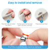 Instructions show how to install and remove a metal locking pin used for brooches or lapel pins.