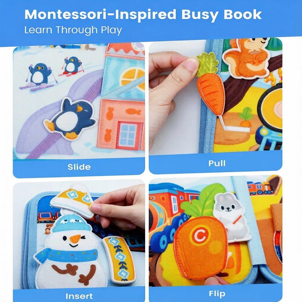 Montessori Busy Board Giraffe Activity Book for Toddlers
