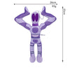 A purple plush toy of a humanoid figure with large ears and a slender body, shown against a white background.