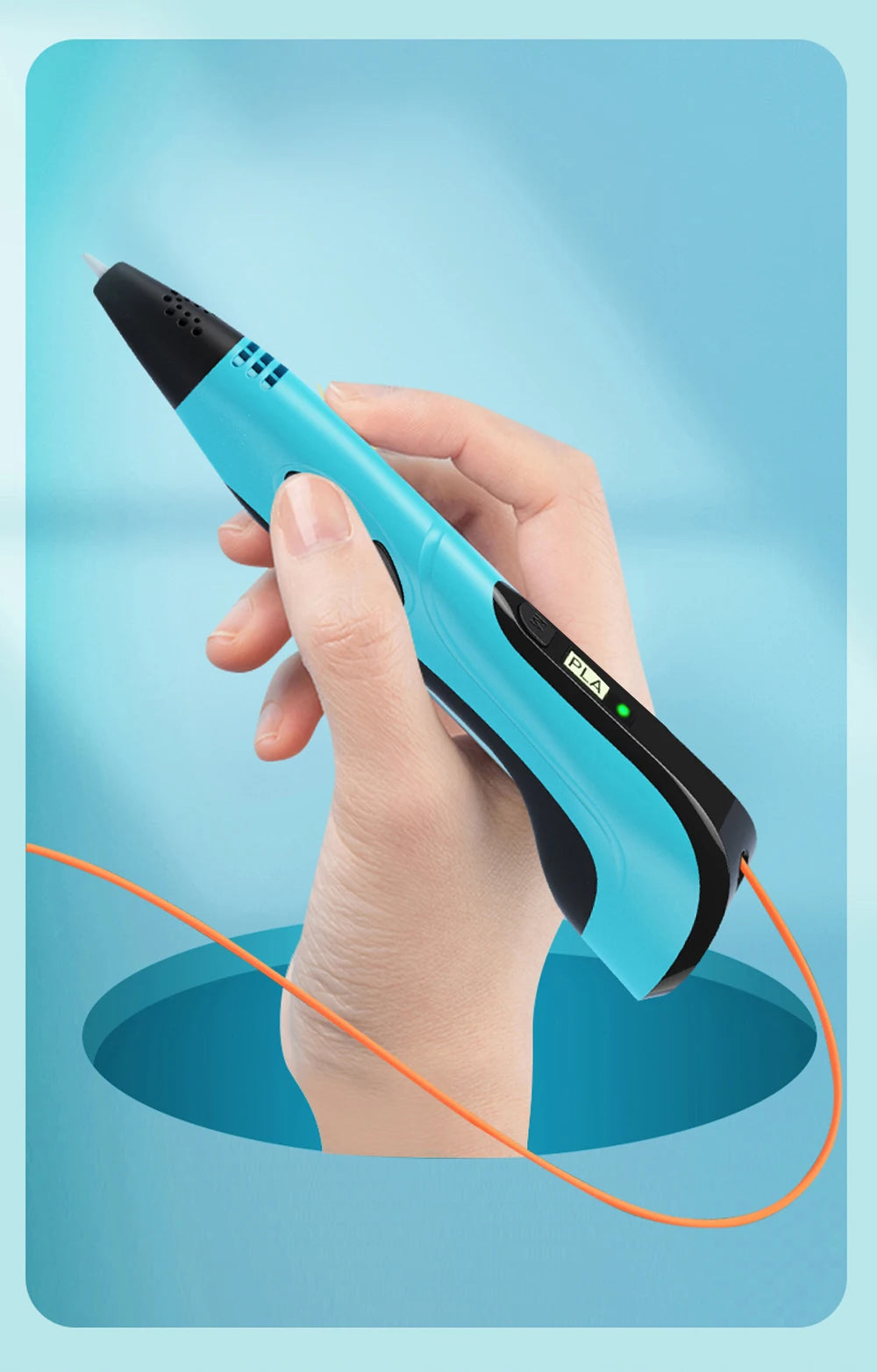 3D Printing Pen with LCD Display and PLA Filament for Kids