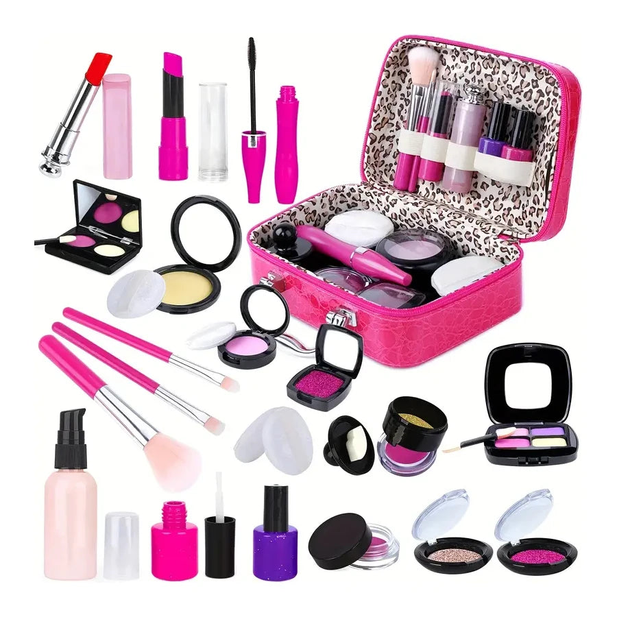 Pretend Play Makeup Kit for Kids with Storage Bag