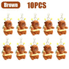 Brown capybara plush toys in 10 pieces with yellow accents and keychain loops