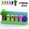 A set of 6 colorful magnetic building blocks featuring various facial expressions and a tree structure.