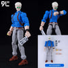 A fully articulated 14cm action figure of Jujutsu Kaisen Yuji Itadori in blue and gray attire.