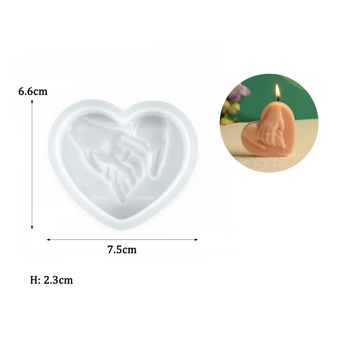 Heart-Shaped Silicone Candle Mold | DIY Soap & Candle Making Kit
