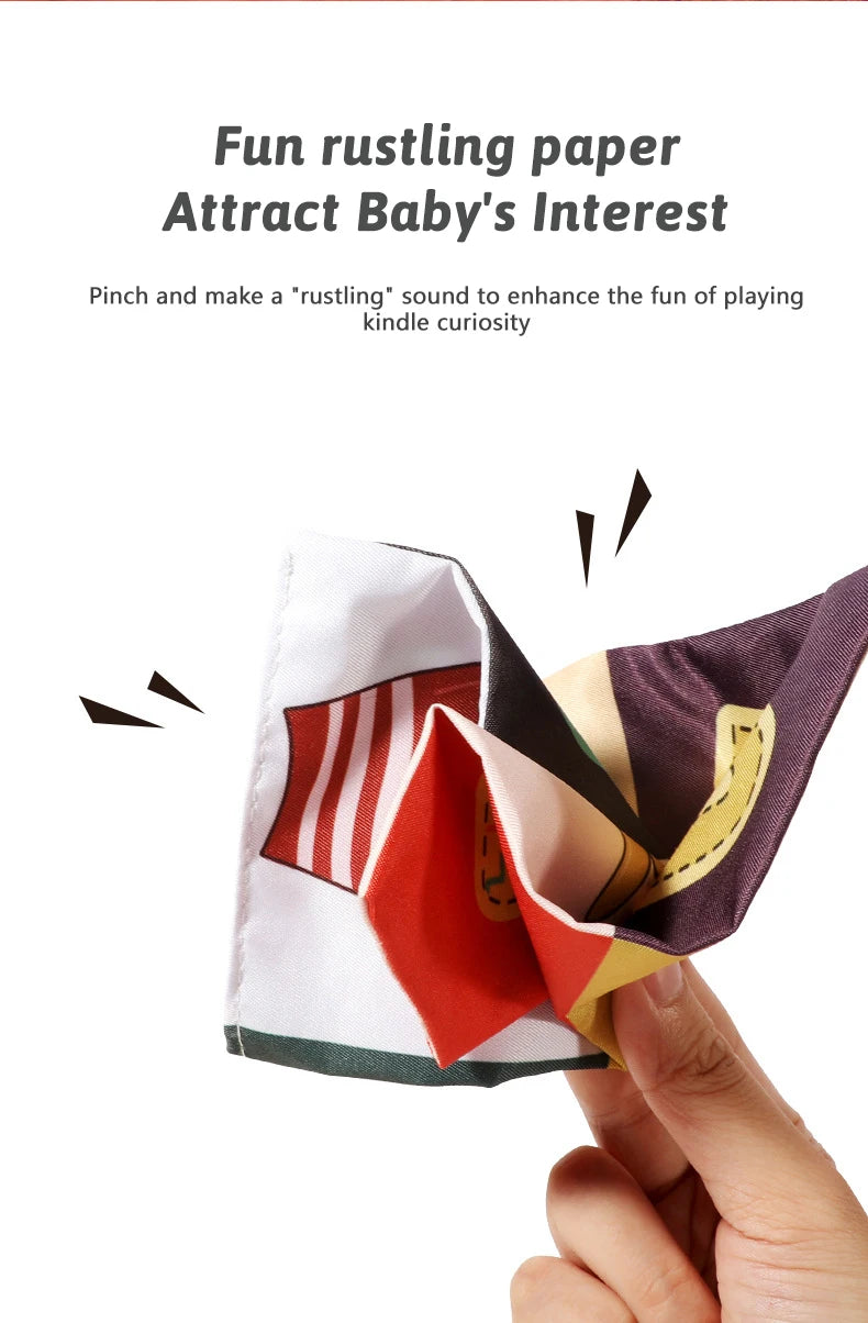 Sensory Tissue Box Toy with Crinkle Paper and Silky Scarves