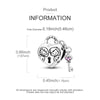 A silver heart charm with a key detail is shown, measuring 0.66 inches in diameter.