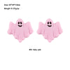 A set of five pink ghost-shaped silicone beads for jewelry making