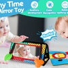 High-Contrast Tummy Time Baby Mirror with Crinkle Cloth Book and Teether