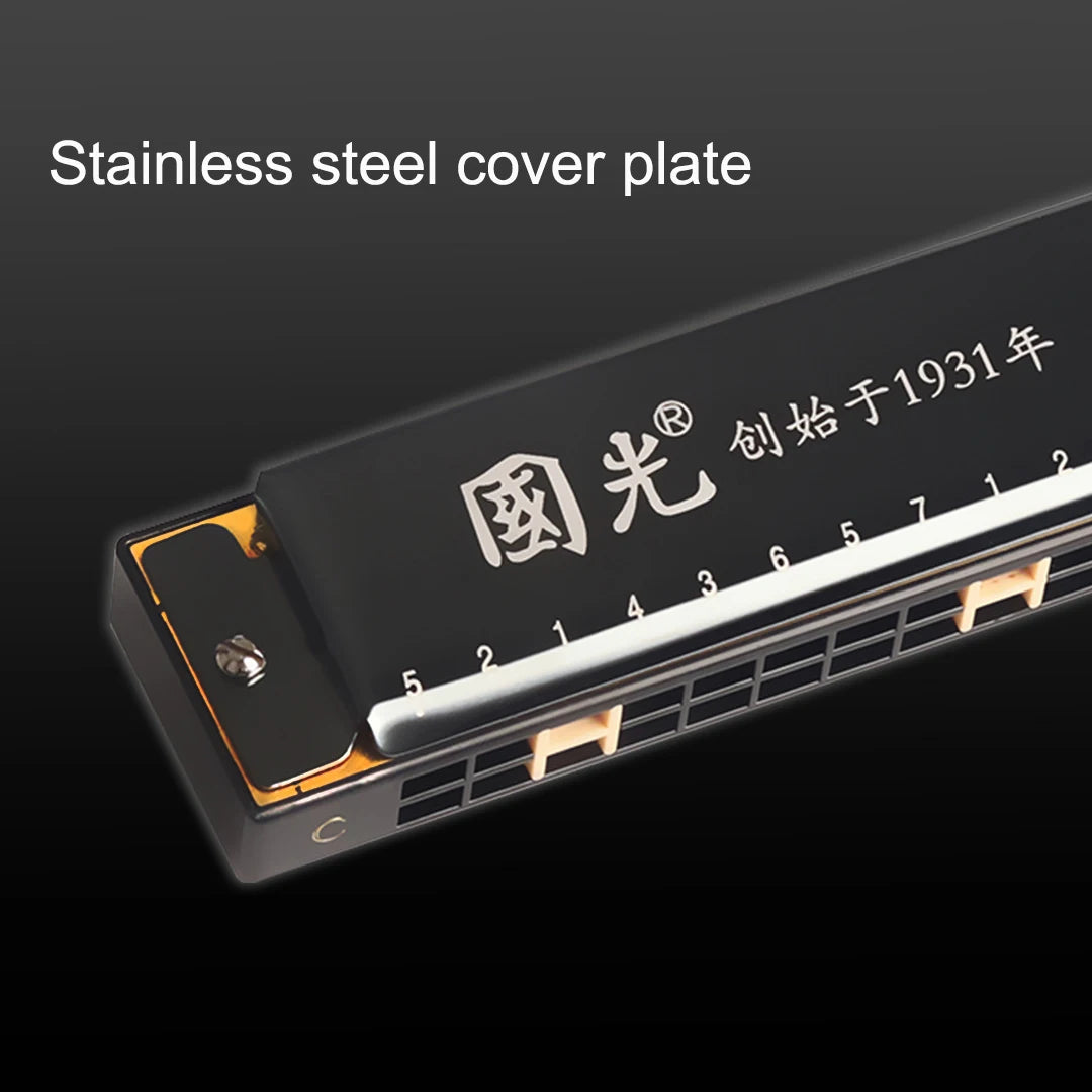 24-Hole Tremolo Harmonica in C with Carrying Case