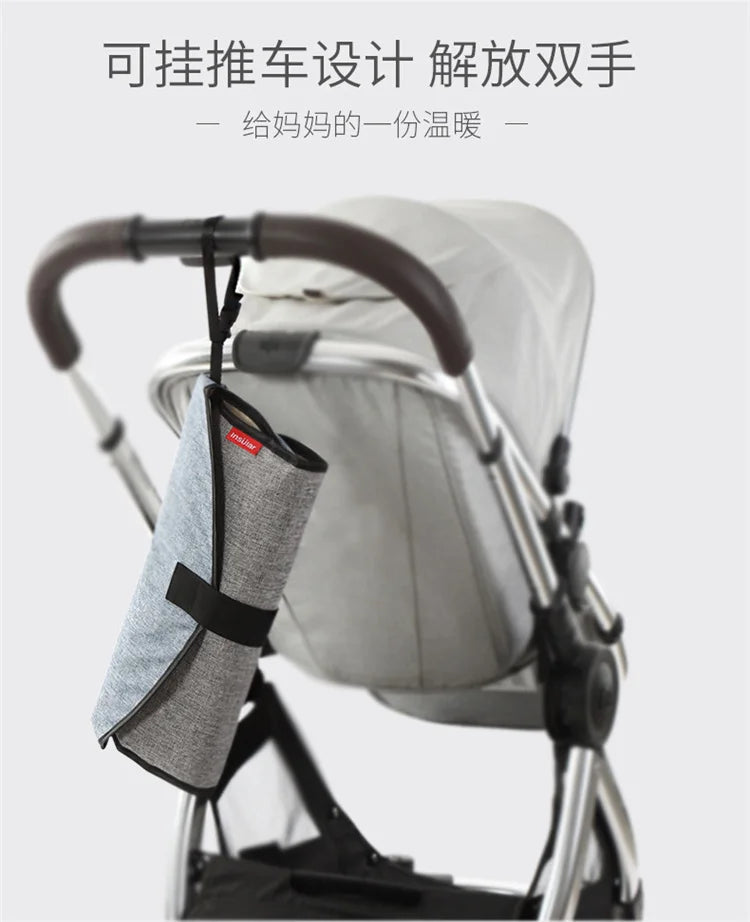 Portable Waterproof Baby Changing Pad with Storage Bag