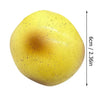A smooth, yellow fluid potato squishy toy with a 6cm height and 2.36-inch diameter.