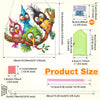 A detailed illustration of an owl-shaped acrylic pendant craft kit with various components and size measurements.