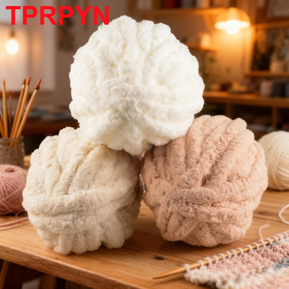 Chunky Chenille Yarn for Knitting and Crochet