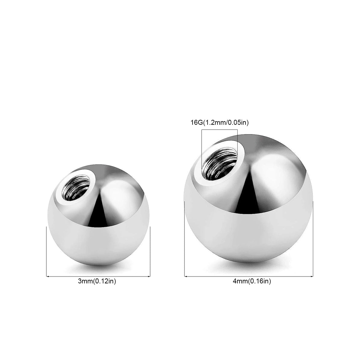 Surgical Steel Body Jewelry Replacement Balls (100 Pack)