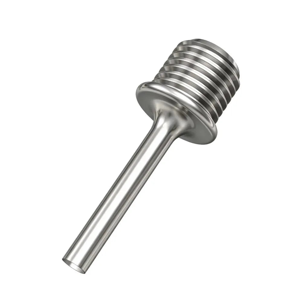 Silver metal pen tip with a ribbed, hexagonal design for diamond painting or similar craft.