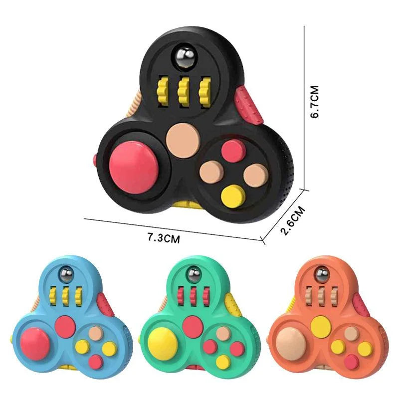 Rotating Fidget Toy with Gears, Buttons & Joystick