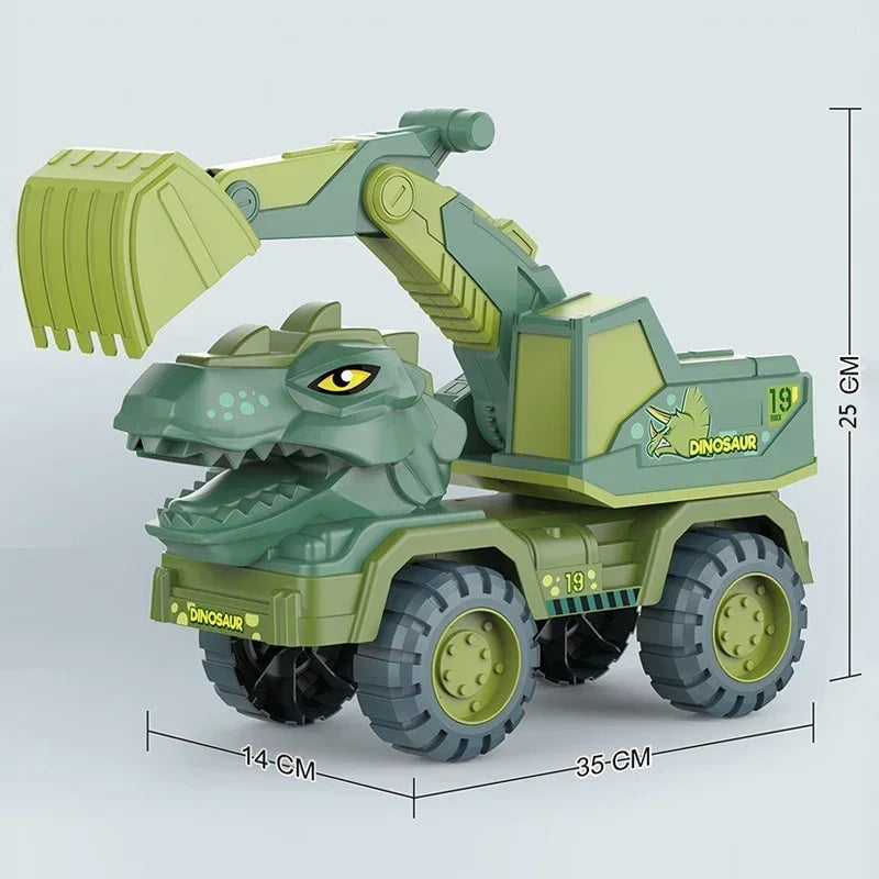 Dinosaur Transport Truck Carrier Playset with Tyrannosaurus Rex