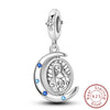 Sterling silver charm beads set featuring cross, angel, and evil eye designs for DIY jewelry making