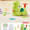 A lime green foot launcher toy set featuring a main body, protective mask, and two net braces.
