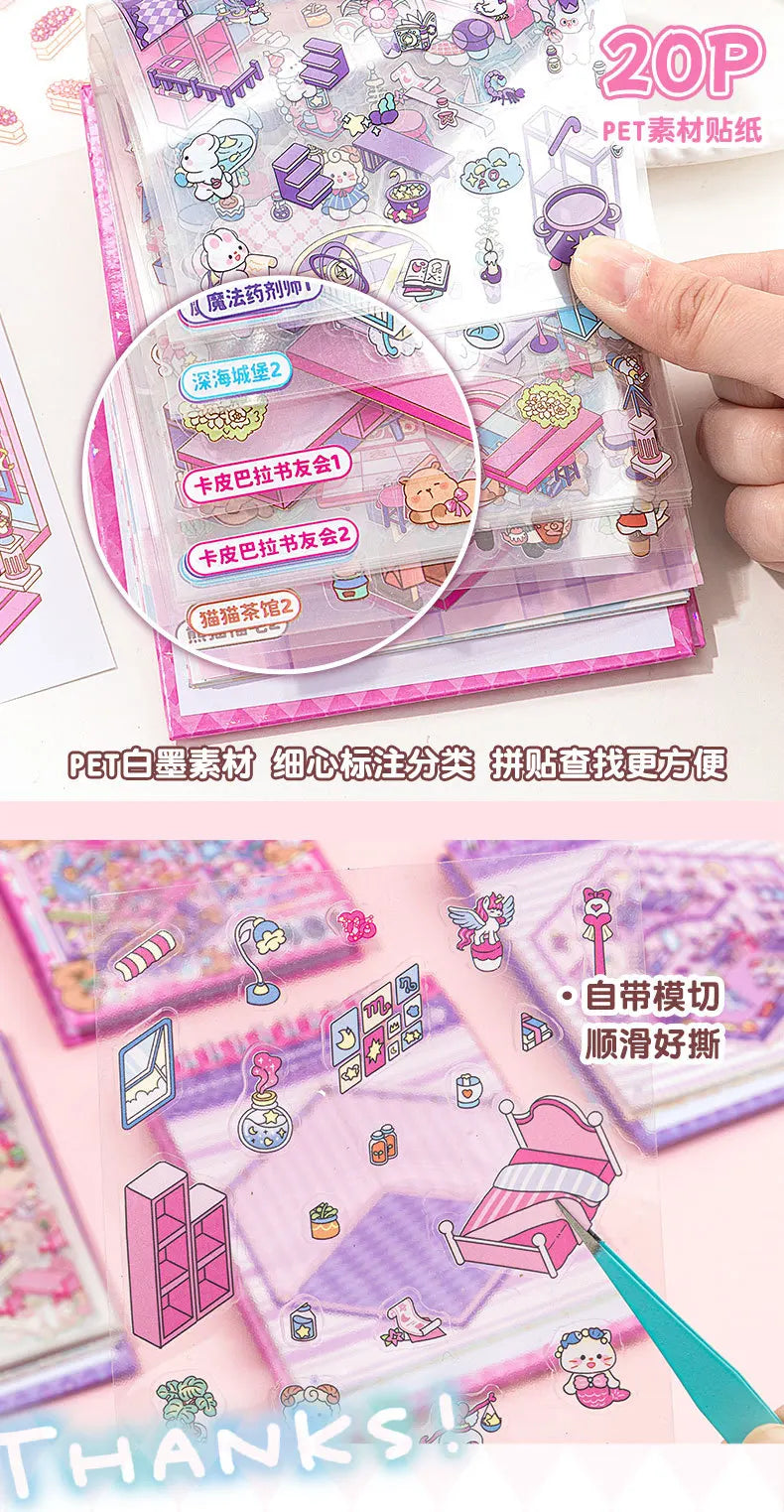 Miniature 3D Scene Stickers for Journaling & Crafting (Set of 30)
