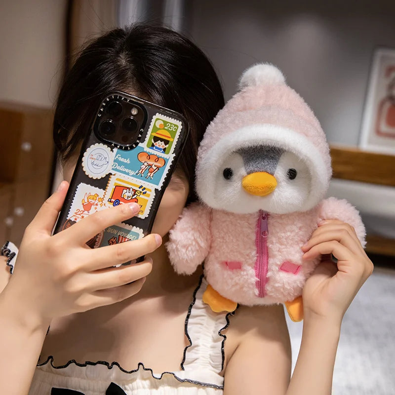 Adorable Kawaii Penguin Plush Toy with Hat and Scarf - 25cm Soft Stuffed Animal