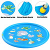 Blue inflatable kids water splash pad play mat with various sea animals