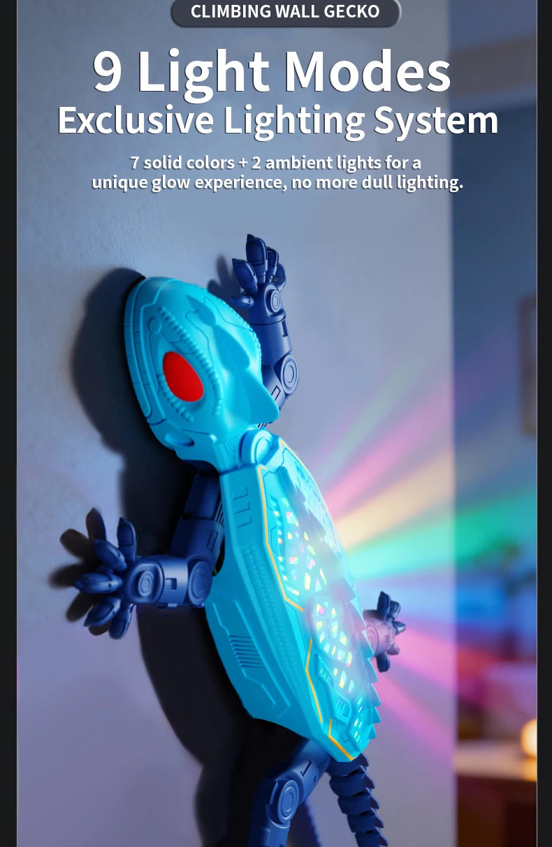 Remote Control Wall-Climbing Gecko Toy with LED Lights