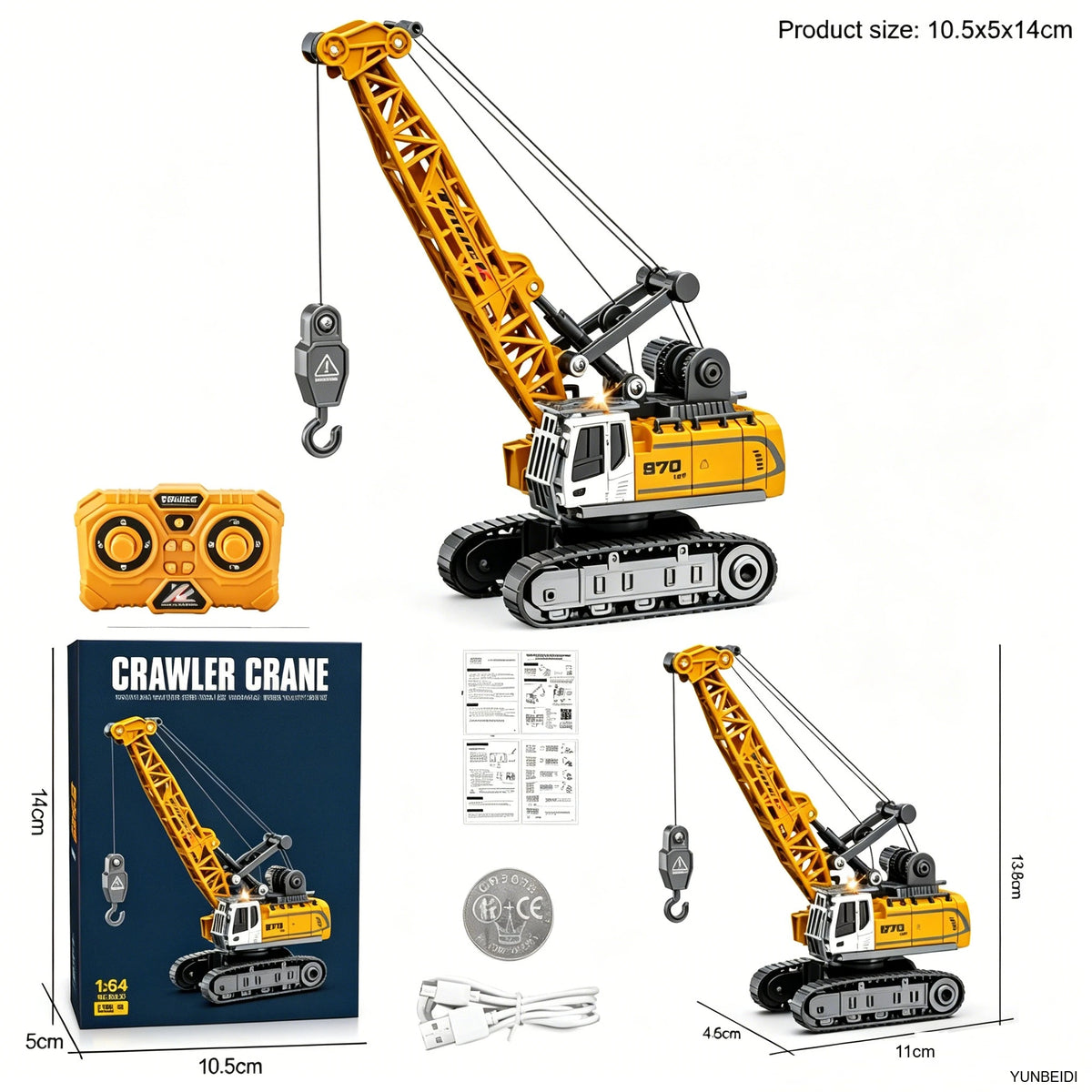 1:64 Scale Remote Control Engineering Vehicle with Lights and Sounds