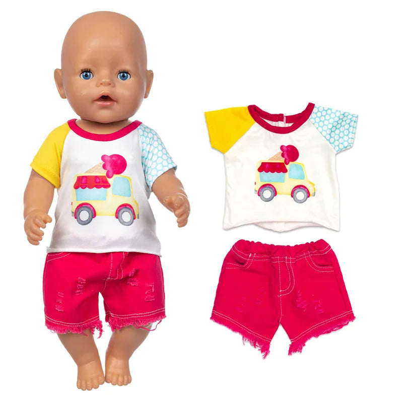 Doll Outfit Set with Hat for 17-43 cm Baby Dolls