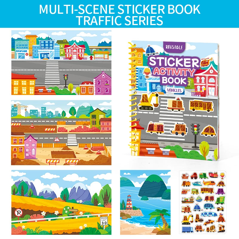 Reusable Jelly Sticker Book for Kids – Multi-Theme Creative Play