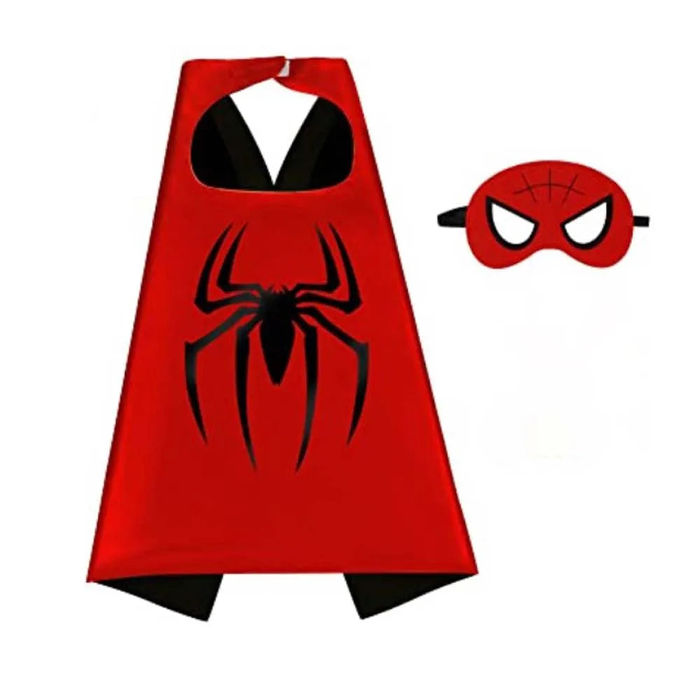 Red superhero cape and mask set for kids dress-up fun