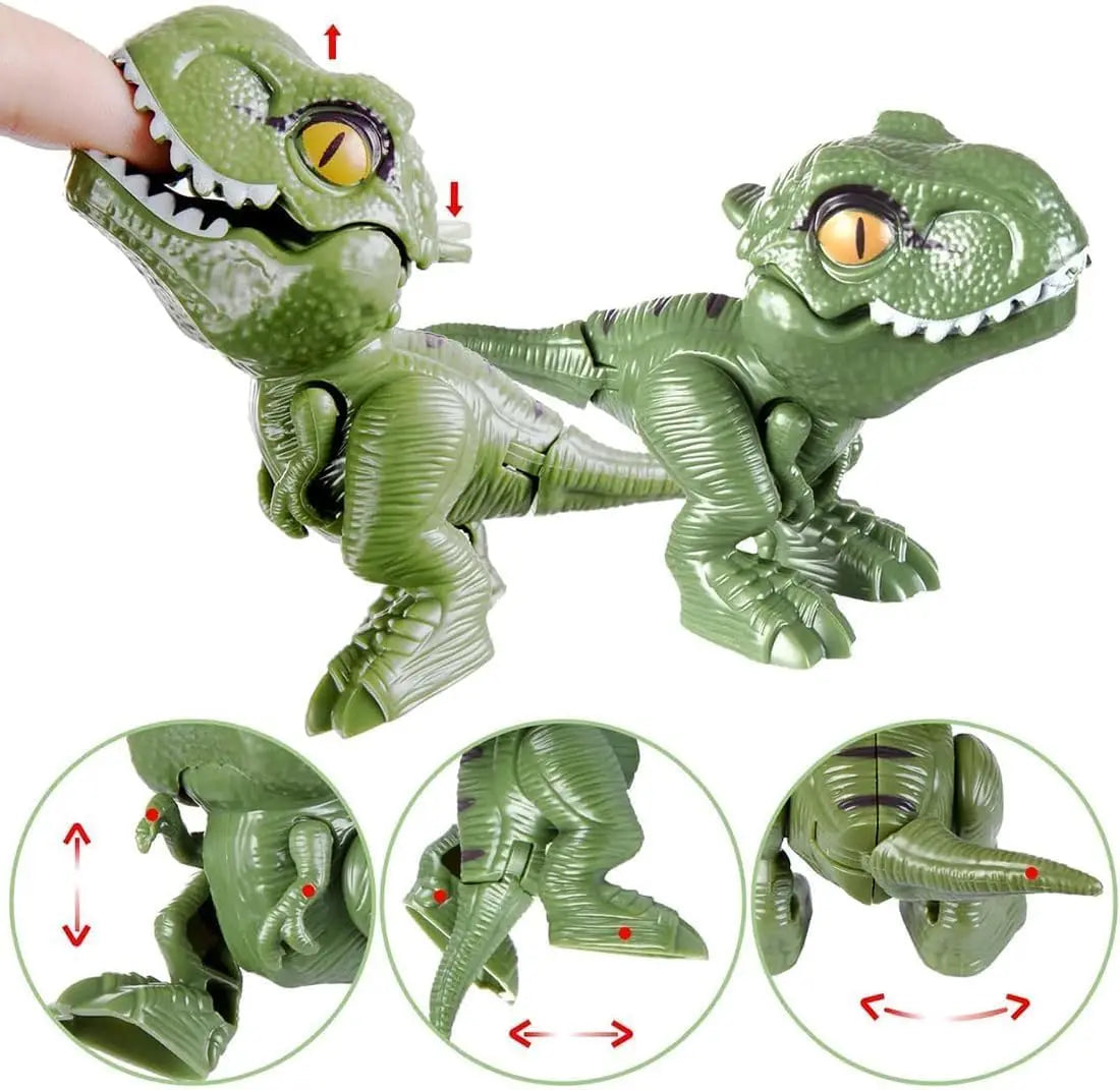 Finger-Biting Dinosaur Toy with Movable Joints