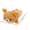 A soft, tan Rilakkuma anime plush bear stuffed toy with yellow ears and stitching details.