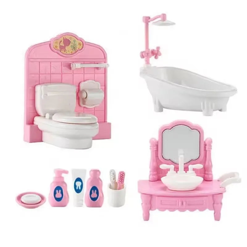 Dollhouse Furniture Set – 1:12 Scale Miniature Accessories for Bedroom, Living Room, Kitchen & Bathroom