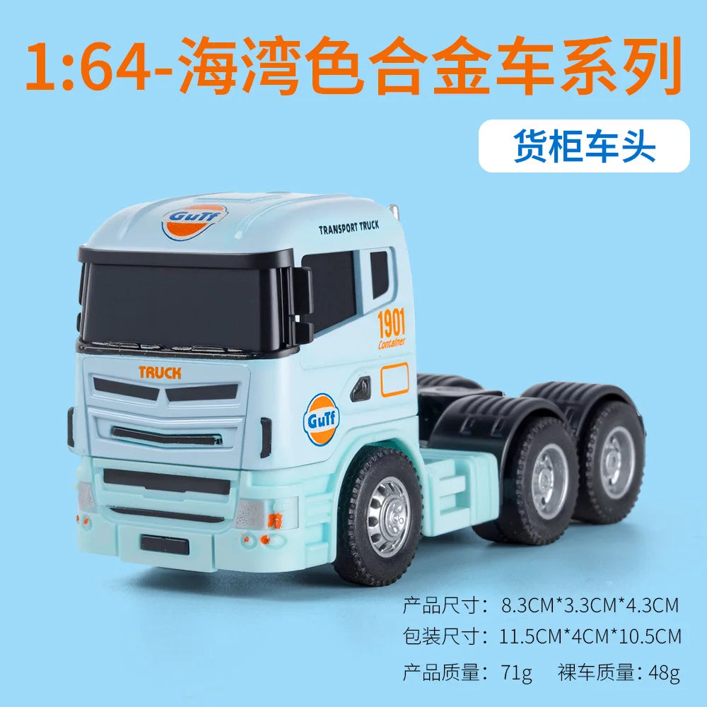 1:64 Scale Die-Cast Trailer Truck with Container - Gulf Racing Edition