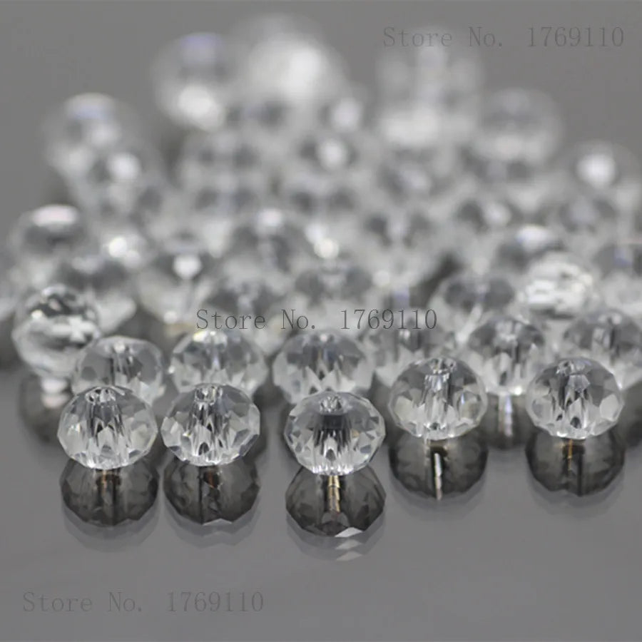Faceted Crystal Glass Rondelle Beads for Jewelry Making