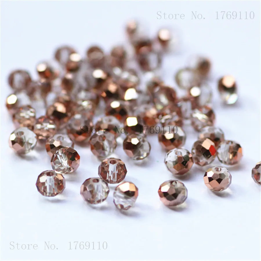Faceted Crystal Glass Rondelle Beads for Jewelry Making