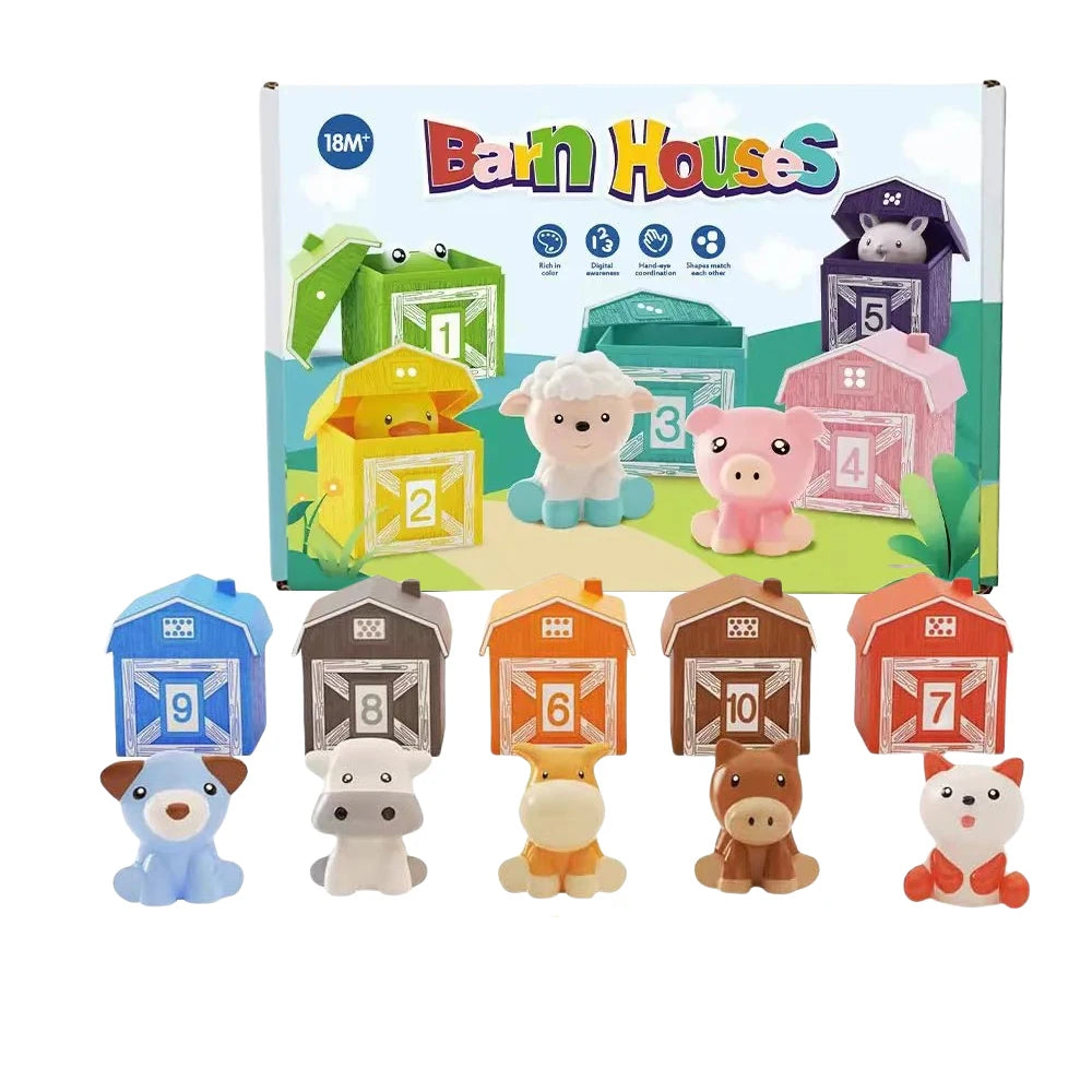 Farm Animal Matching House Montessori Toy for Toddlers