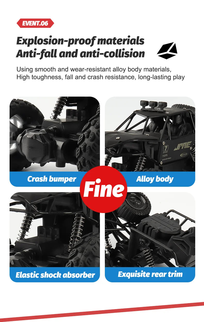 Six-Wheel Drive Off-Road RC Truck with Alloy Frame