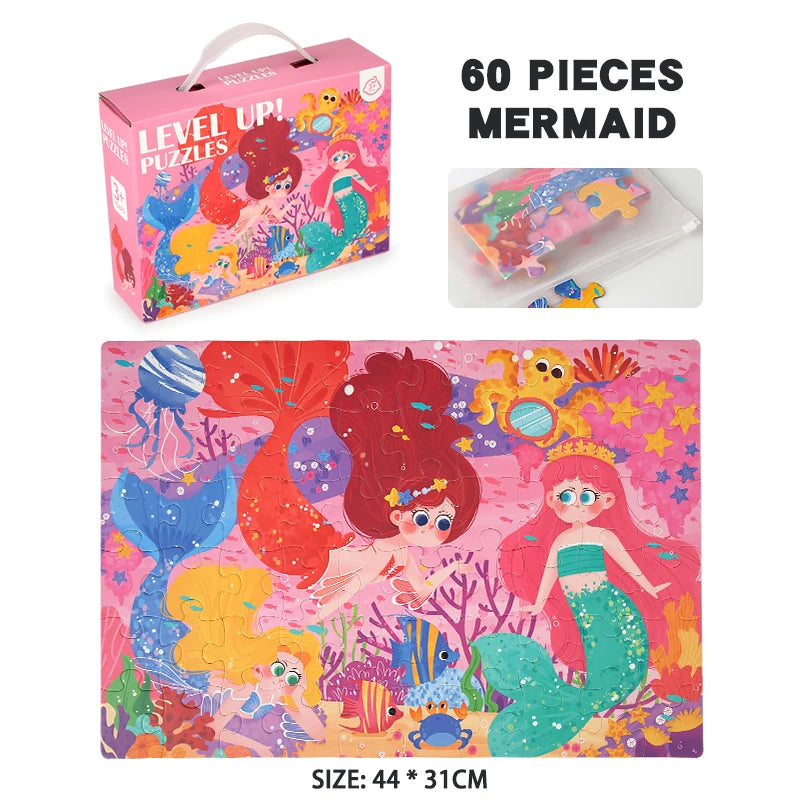 Montessori Wooden Cartoon Puzzle Set for Kids