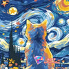 Starry Sky Cat 5D Diamond Painting Kit