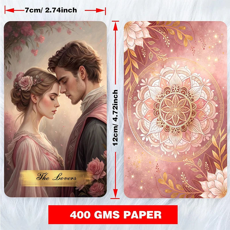 Pink Victorian Tarot Cards Deck – 78 Vintage Aesthetic Cards for Beginners