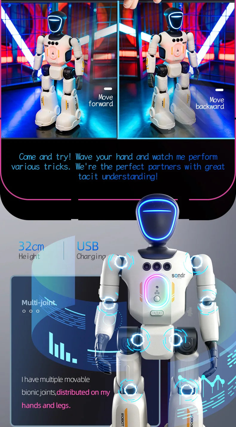 Interactive Gesture-Controlled Robot with Dance and Learning Modes