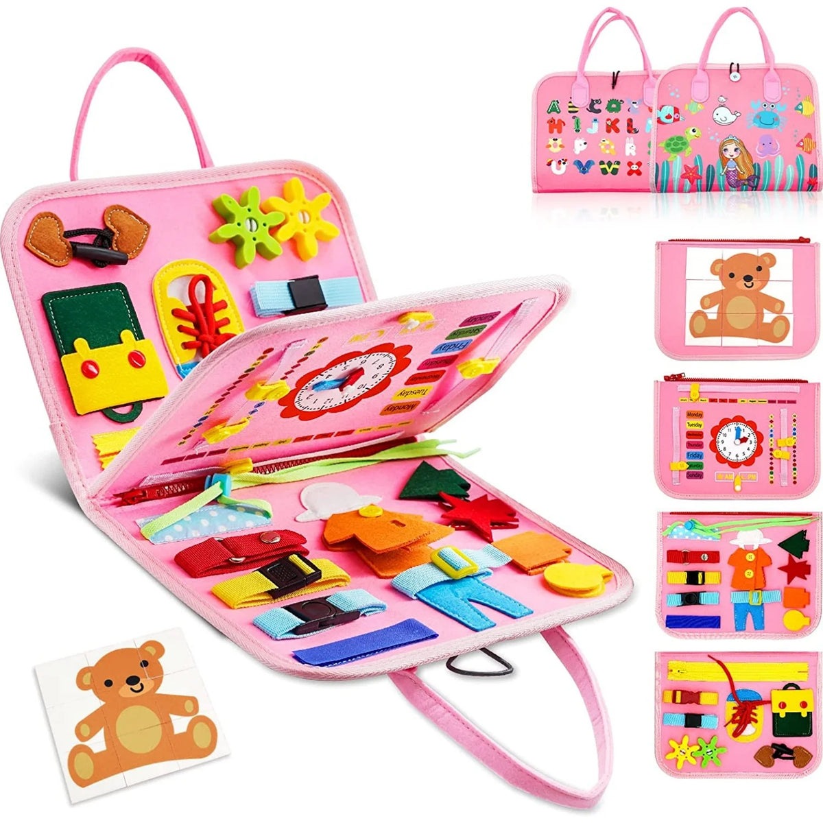 Montessori Busy Board for Toddlers – Fine Motor Skills & Life Skills Learning Toy